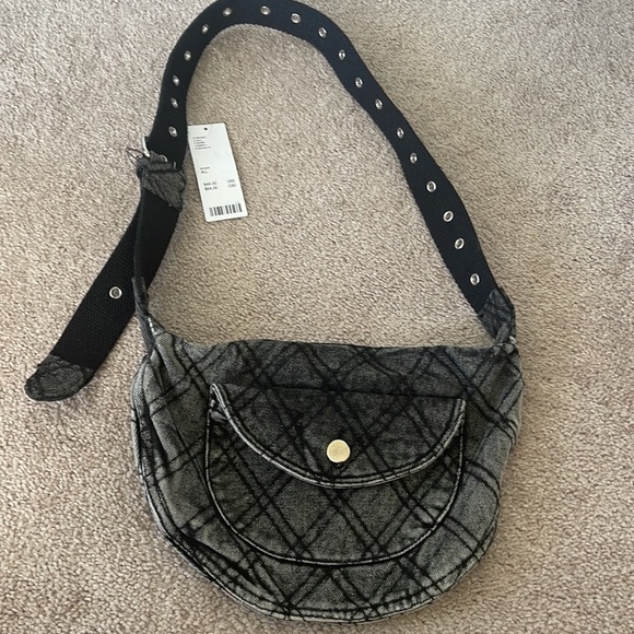 Quilted Denim Sling Bag - Picture 2 of 5